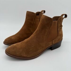 Steve Madden Drape Tan Brown Suede Leather Pull On Ankle Boot Size 7.5